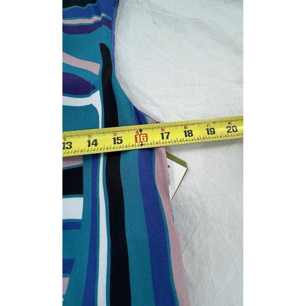 P Nicole Miller Artelier Blue Tribal Geometric Print Mini Sheath Dress Sz Petite - Picture 10 of 16